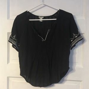 Forever 21 Boho Black and White Top